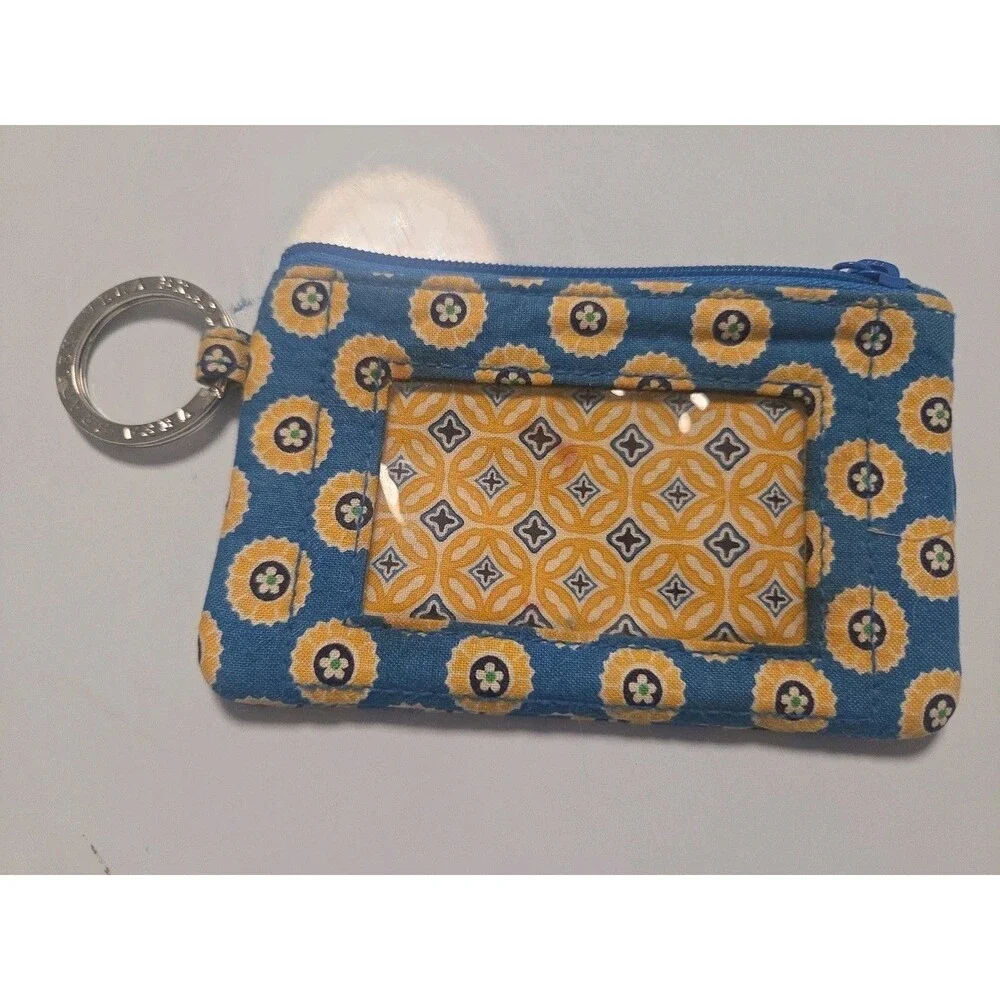 Vera Bradley Zip Id Key Case Riviera Blue